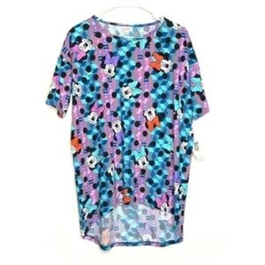 LuLaRoe Irma Disney Minnie Mouse Geometric Tunic Top Size Small Oversized